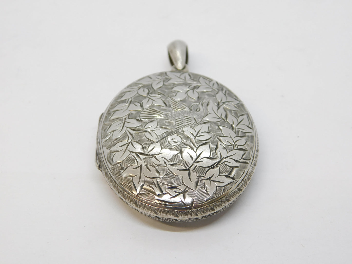 Victorian Aesthetic Movement Sterling Silver Sweetheart Locket Antique 1882 Birmingham
