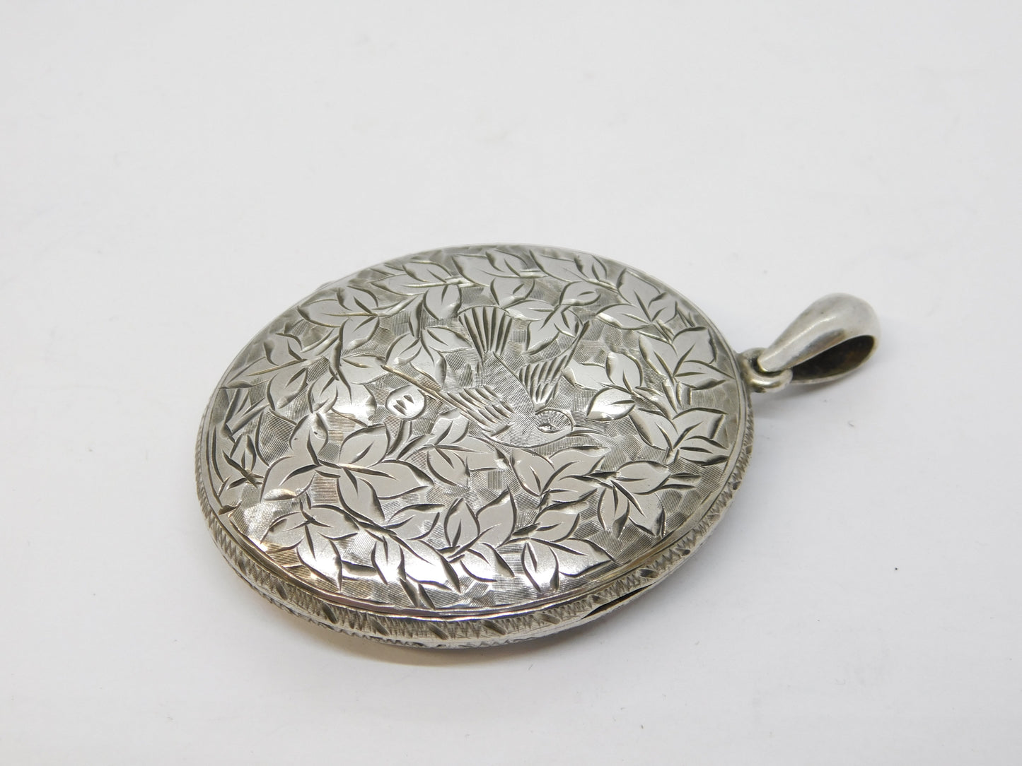 Victorian Aesthetic Movement Sterling Silver Sweetheart Locket Antique 1882 Birmingham