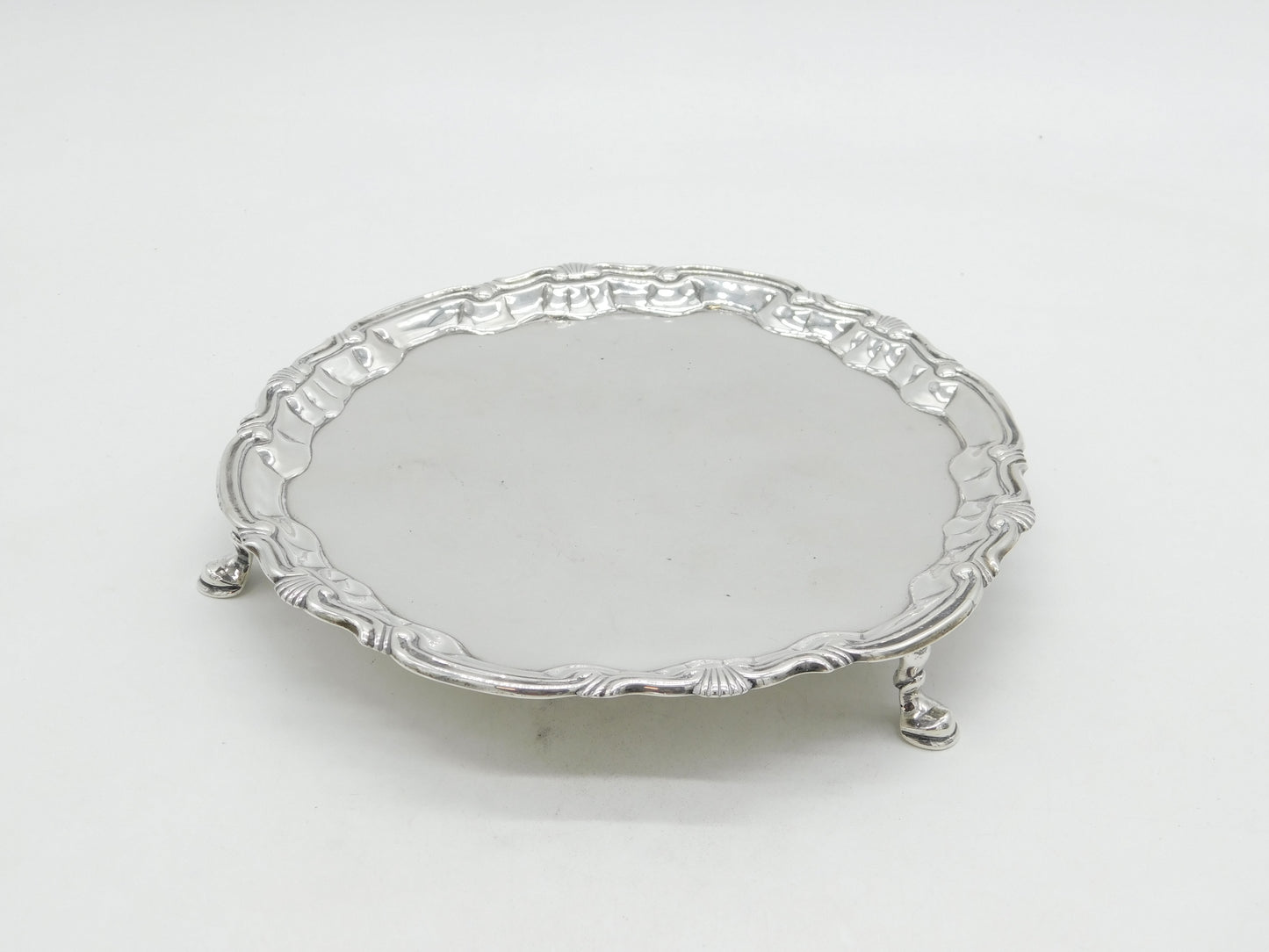 George II Sterling Silver Salver Dish Antique 1755 London William Peaston