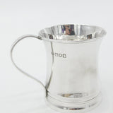Sterling Silver Curved Form Christening Mug Tankard 1912 London Antique