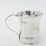 Sterling Silver Curved Form Christening Mug Tankard 1912 London Antique