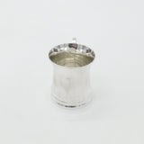 Sterling Silver Curved Form Christening Mug Tankard 1912 London Antique