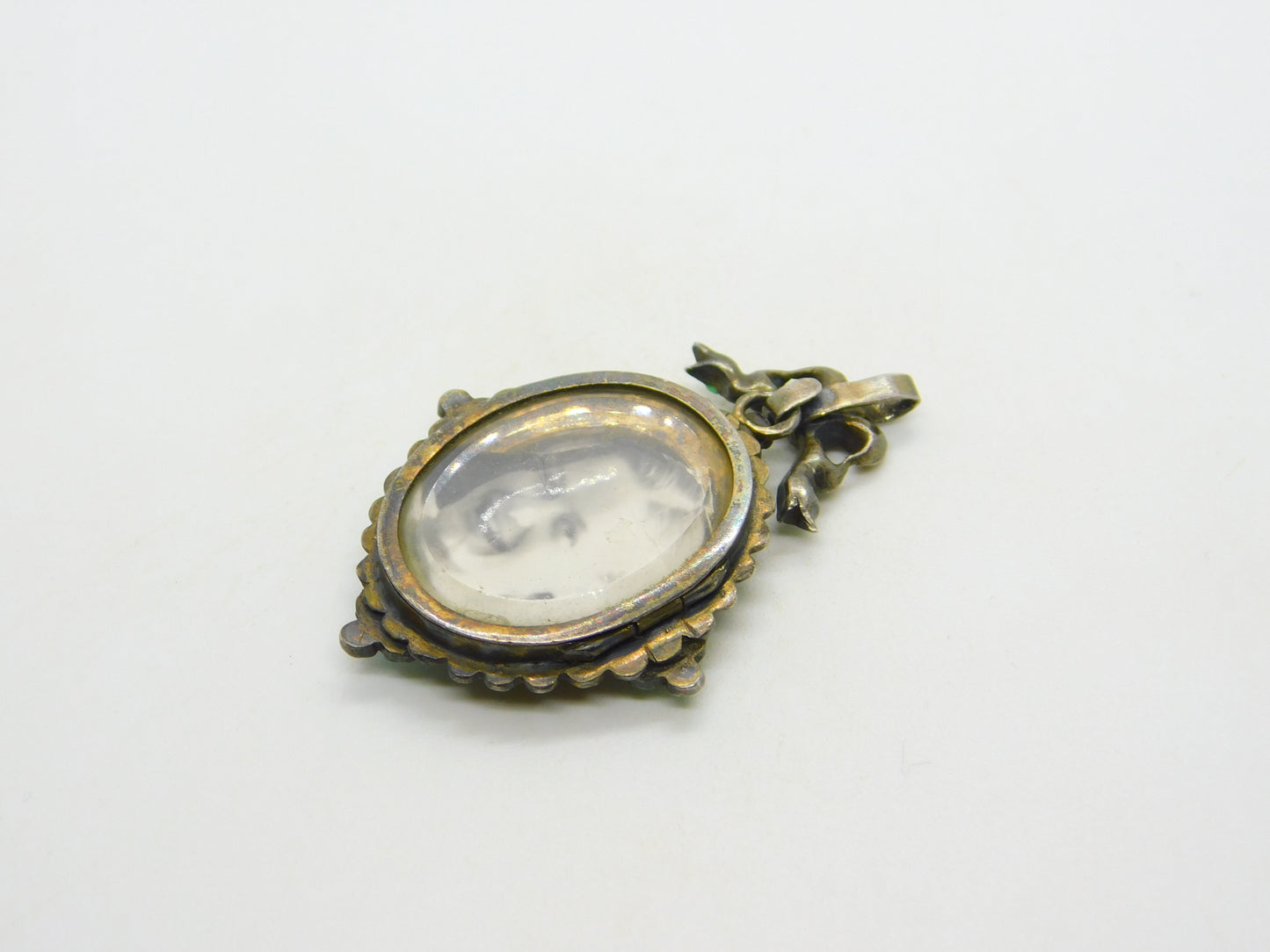 18th Century Austro-Hungarian Sterling Silver, Pearl, Turquoise Mourning Pendant c1790