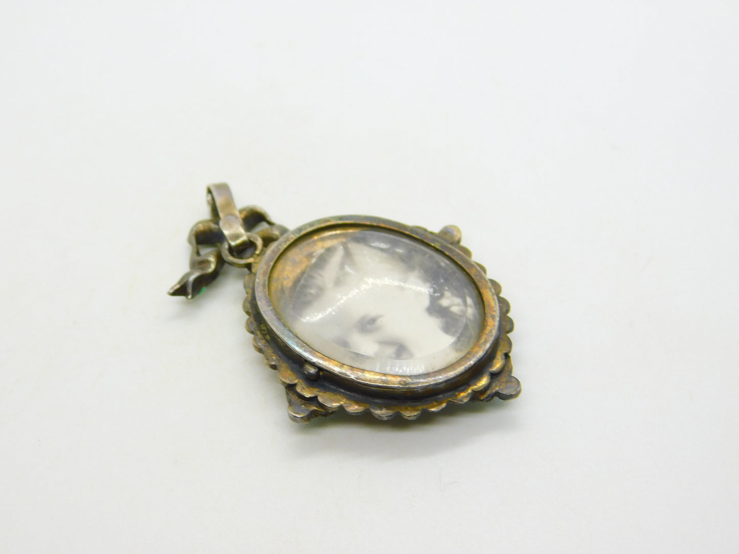 18th Century Austro-Hungarian Sterling Silver, Pearl, Turquoise Mourning Pendant c1790