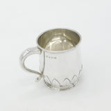Sterling Silver Leaf Pattern Christening Mug 1937 Birmingham Adie Bros. Antique