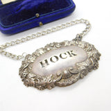 Early Victorian Sterling Silver Acanthus Hock Decanter Label 1844 Birmingham
