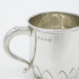 Sterling Silver Leaf Pattern Christening Mug 1937 Birmingham Adie Bros. Antique