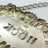 Early Victorian Sterling Silver Acanthus Hock Decanter Label 1844 Birmingham