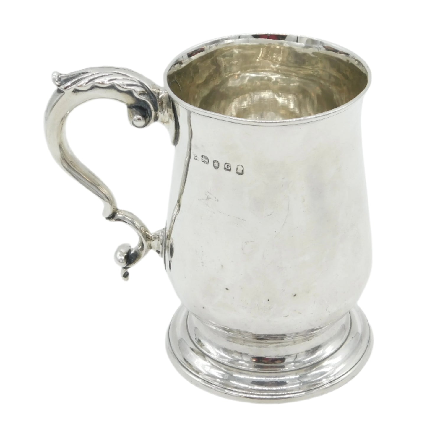 George III Sterling Silver Baluster Pint Tankard Mug Antique 1802 London