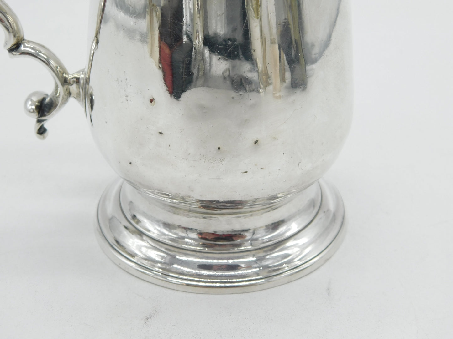 George III Sterling Silver Baluster Pint Tankard Mug Antique 1802 London