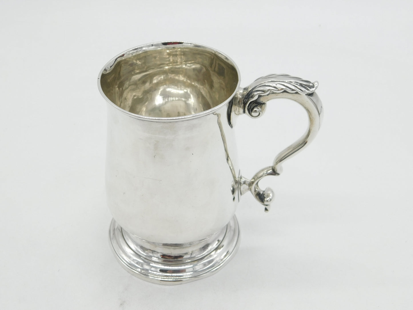 George III Sterling Silver Baluster Pint Tankard Mug Antique 1802 London