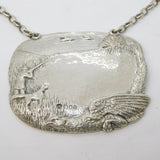 Sterling Silver Hunting Shooting Interest Decanter Label Vintage 1967 London