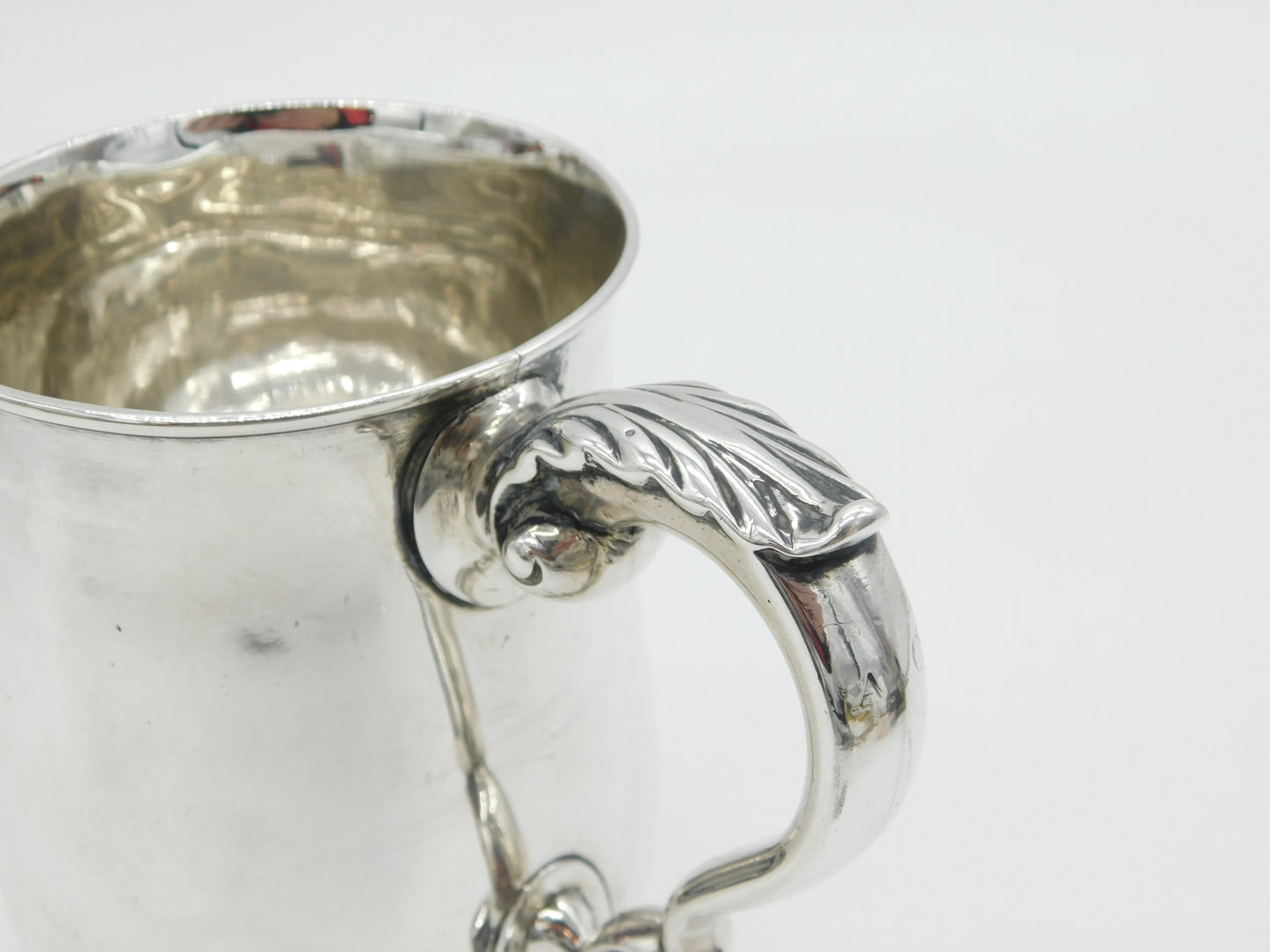 George III Sterling Silver Baluster Pint Tankard Mug Antique 1802 London