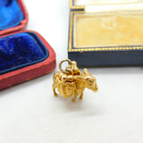 9ct Yellow Gold Donkey Carrying Baskets Charm Pendant Vintage 1982 Birmingham