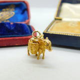 9ct Yellow Gold Donkey Carrying Baskets Charm Pendant Vintage 1982 Birmingham