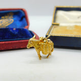 9ct Yellow Gold Donkey Carrying Baskets Charm Pendant Vintage 1982 Birmingham