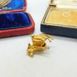 9ct Yellow Gold Donkey Carrying Baskets Charm Pendant Vintage 1982 Birmingham