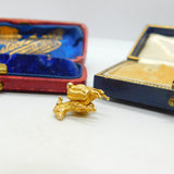 9ct Yellow Gold Donkey Carrying Baskets Charm Pendant Vintage 1982 Birmingham