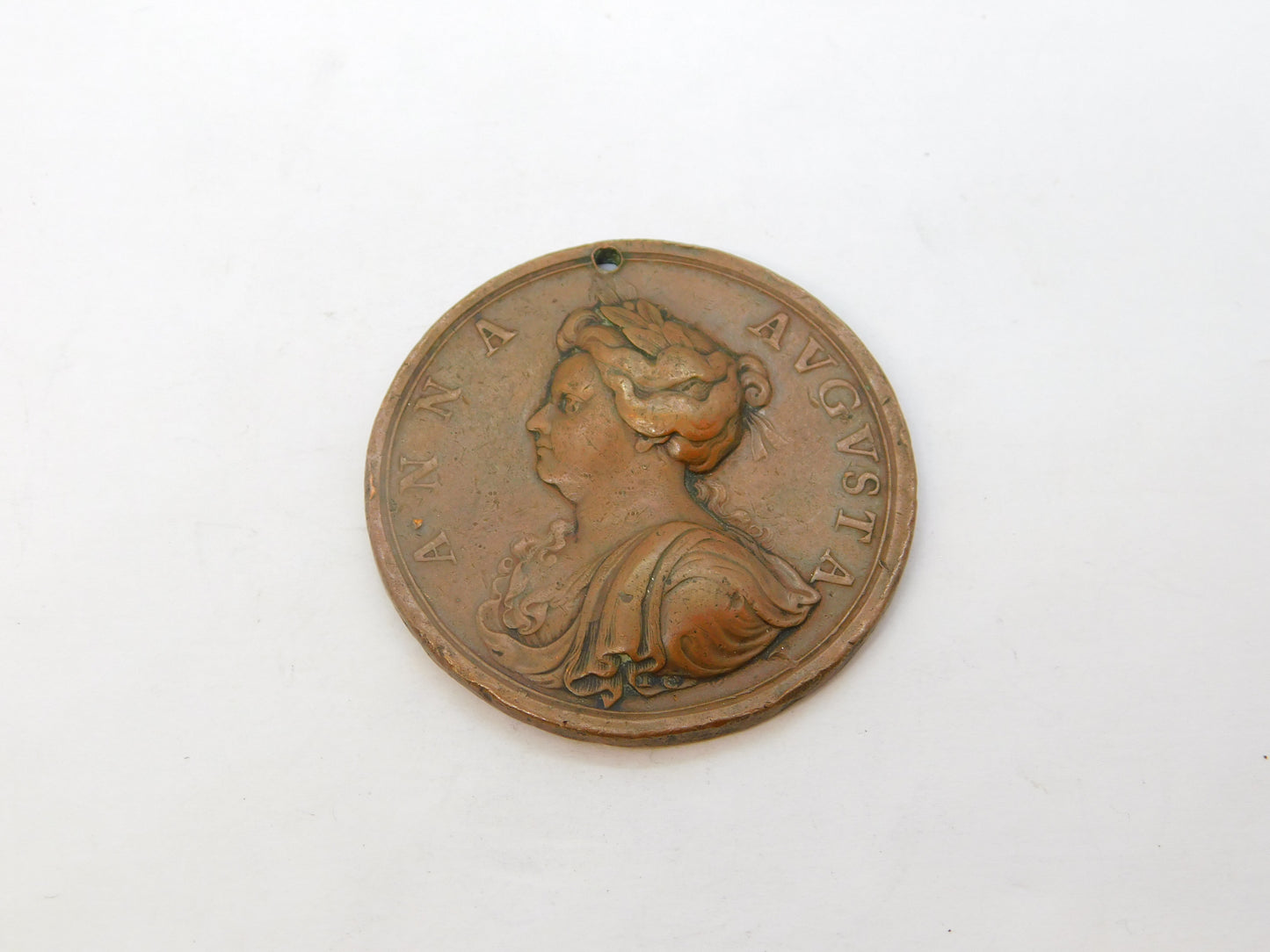 Queen Anne Copper 'Capture of Bouchain' Celebration Medal Antique 1711