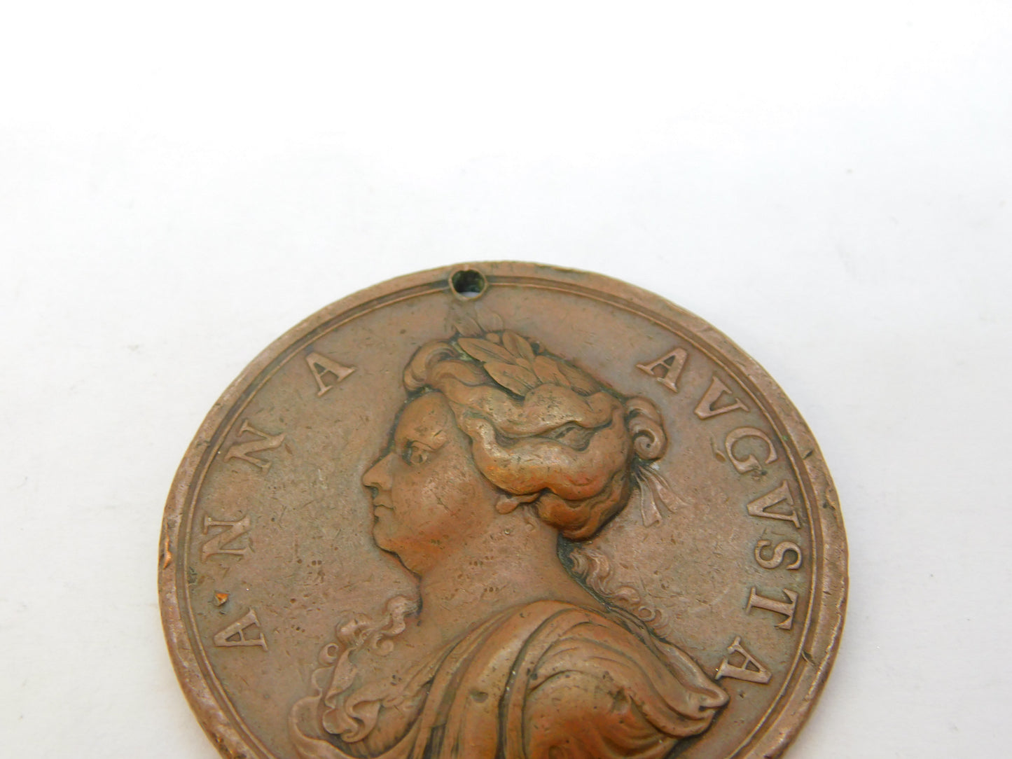 Queen Anne Copper 'Capture of Bouchain' Celebration Medal Antique 1711
