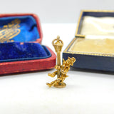 9ct Yellow Gold Articulated Singing In The Rain Charm Pendant Vintage 1982