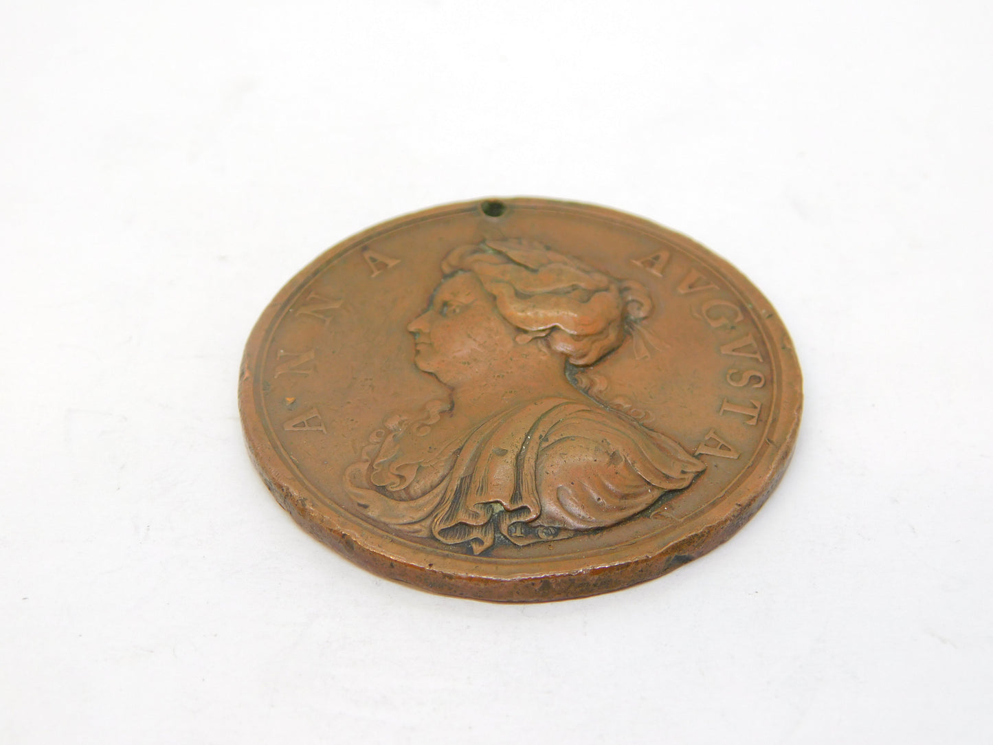 Queen Anne Copper 'Capture of Bouchain' Celebration Medal Antique 1711