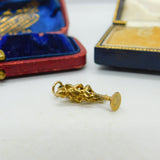 9ct Yellow Gold Articulated Singing In The Rain Charm Pendant Vintage 1982