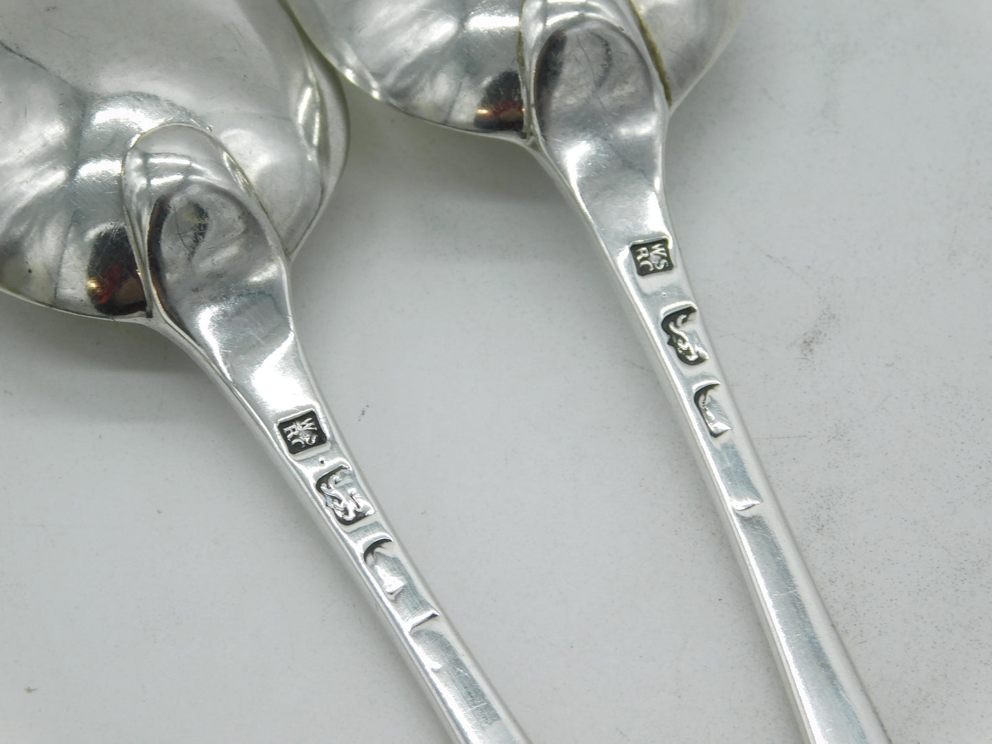George III Sterling Silver Sailing Ship Serving Spoons Antique c1770 London