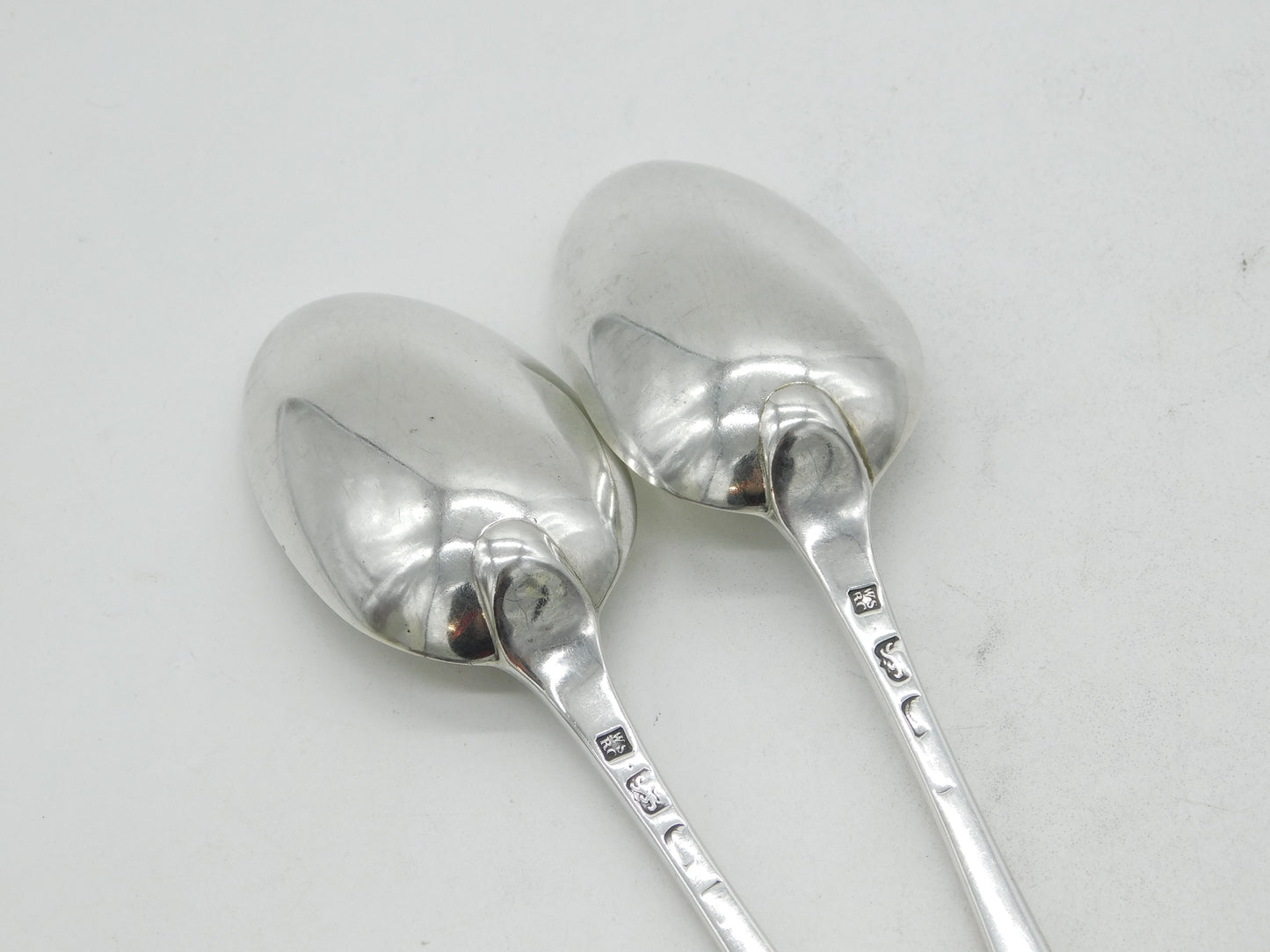 George III Sterling Silver Sailing Ship Serving Spoons Antique c1770 London