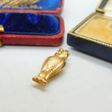 9ct Yellow Gold Wise Owl Charm Pendant Vintage 1967 London