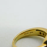 18ct Yellow Gold & 0.5ct Round Cut Diamond Halo Ring Vintage c2000