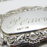 Sterling Silver Scallop Edge Pernod Decanter Label Vintage 1985 Sheffield