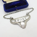 Georgian Silver Plated R.Port Ruby Port Decanter Label Antique c1790