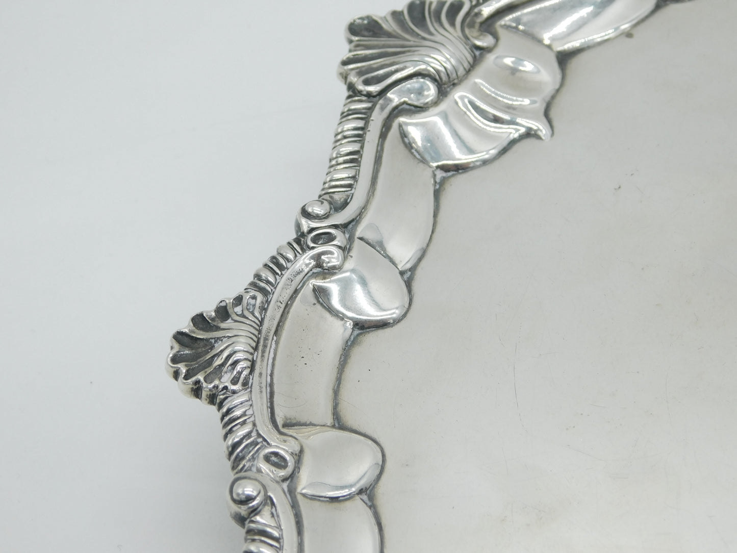 George III Sterling Silver Heraldic Crested Salver Dish Antique 1764 London
