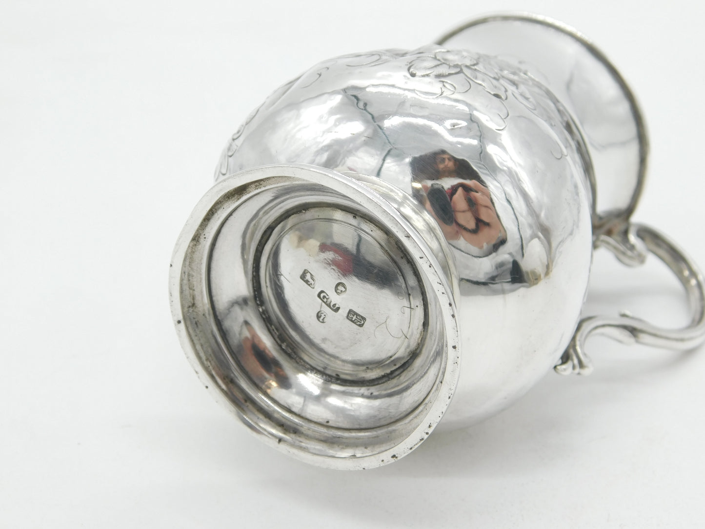 Victorian Sterling Silver Floral Pattern Christening Mug Antique 1893 Birmingham