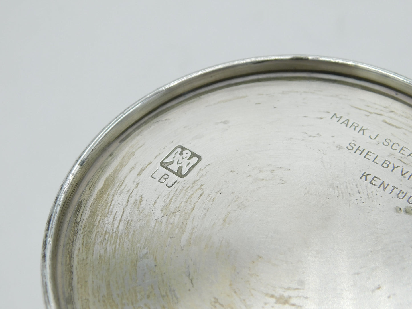 USA Sterling Silver Presidential Mint Julep Cup Beaker Mark J. Scearce 'LBJ'