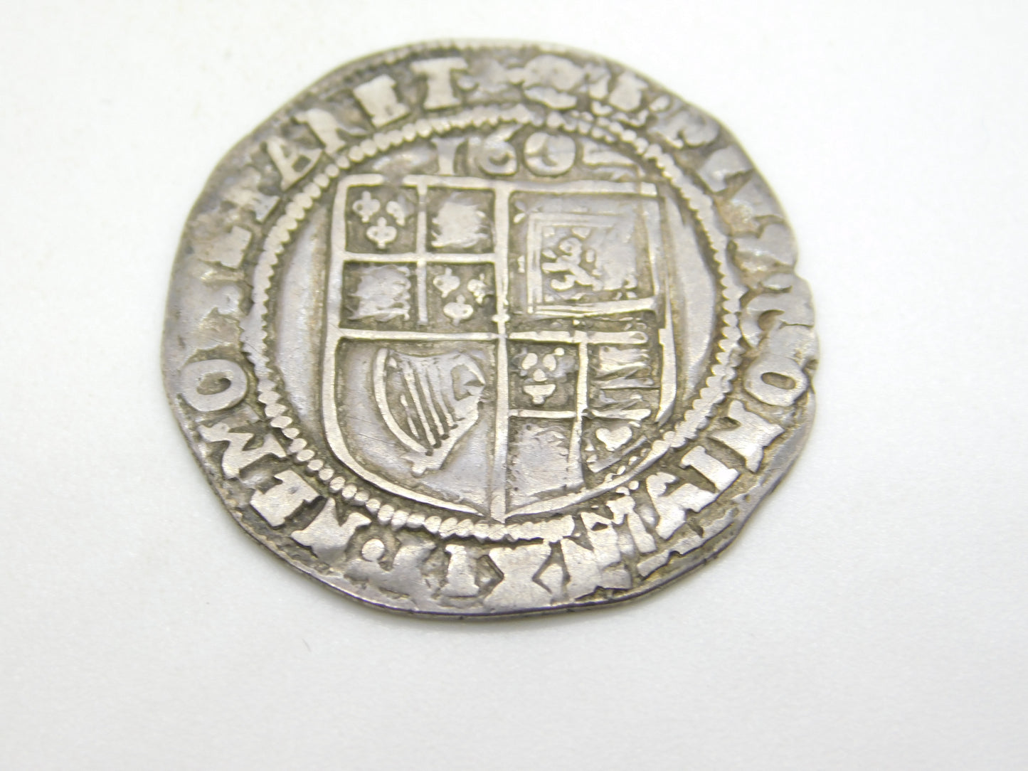 King James I English 2nd Bust Hammered Sixpence Coin 1604 Fair Condition Antique