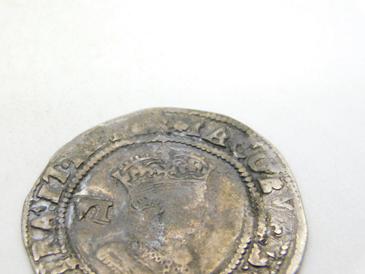 King James I English 2nd Bust Hammered Sixpence Coin 1604 Fair Condition Antique