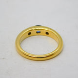 18ct Yellow Gold, 0.3ct Sapphire & Diamond Set Band Ring Vintage 1995 London