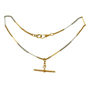 19th Century 18ct Yellow & White Gold Baton Link Watch Chain Antique c1890