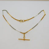 19th Century 18ct Yellow & White Gold Baton Link Watch Chain Antique c1890