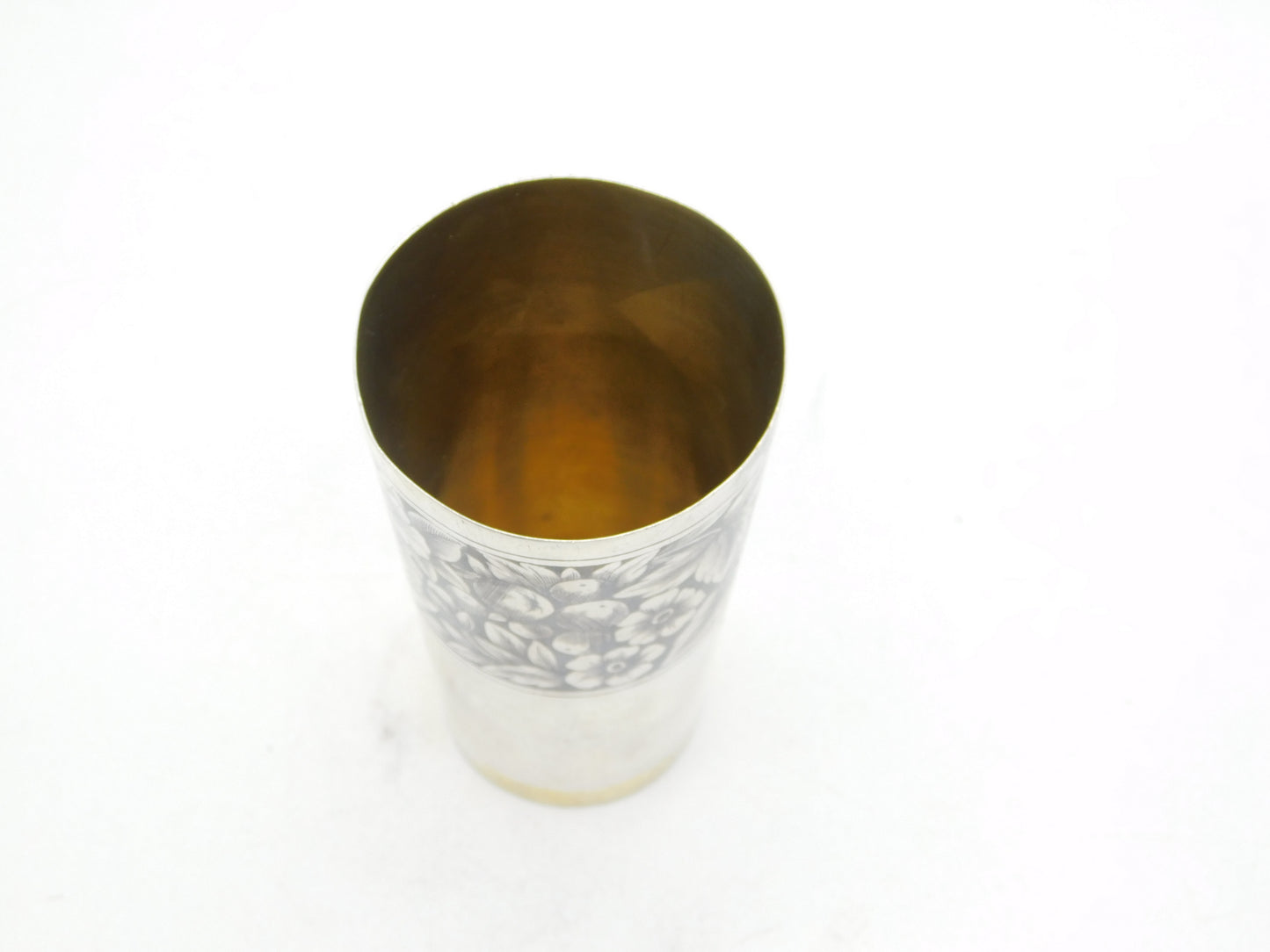 20th Century Russian .84 Zolotniks Silver Niello Enamel Beaker Antique c1920s