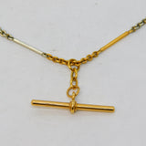 19th Century 18ct Yellow & White Gold Baton Link Watch Chain Antique c1890