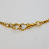 19th Century 18ct Yellow & White Gold Baton Link Watch Chain Antique c1890