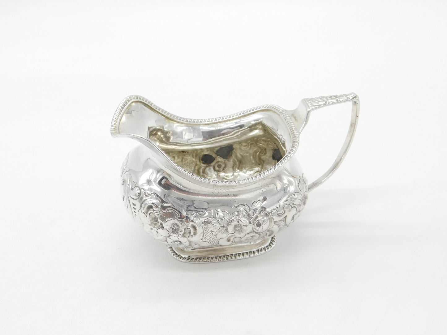George III Sterling Silver Floral Pattern Cream Jug 1809 London Michael Starkey