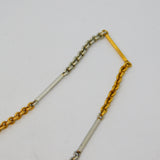 19th Century 18ct Yellow & White Gold Baton Link Watch Chain Antique c1890