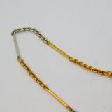 19th Century 18ct Yellow & White Gold Baton Link Watch Chain Antique c1890