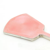 Sterling Silver Guilloche Pink Enamel Hand Mirror Antique 1937 Antique Deco