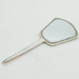 Sterling Silver Guilloche Pink Enamel Hand Mirror Antique 1937 Antique Deco