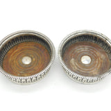 George III Pair of Sterling Silver Fluted Wine Coasters Antique 1810 Sheffield